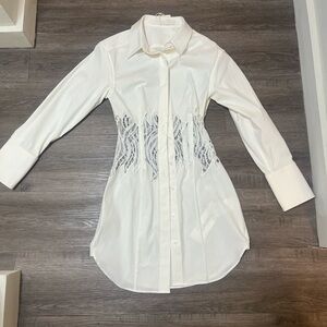 NWT Dion Lee lace waist shirt dress